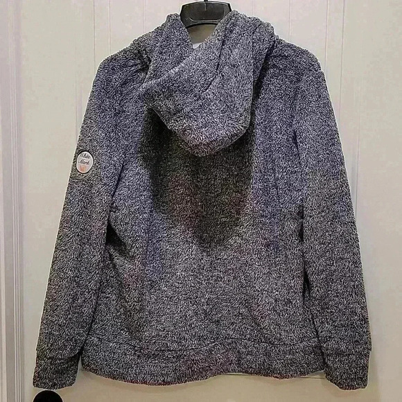 White Mark Full Zip Sherpa Hoodie Charcoal Grey Size XL - Picture 5 of 8